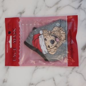 Simply Southern Believe Christmas Pup Face Mask youth 2-12 new with tags